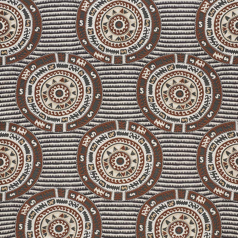 Schumacher Corfu Black Neutral Fabric 74471