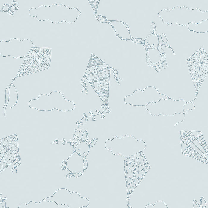 Schumacher Up & Away Sky And Silver Wallpaper 7461