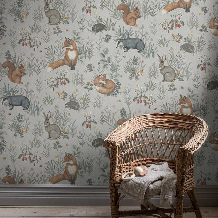 Schumacher Forest Friends Mural Multi Wallpaper 7480