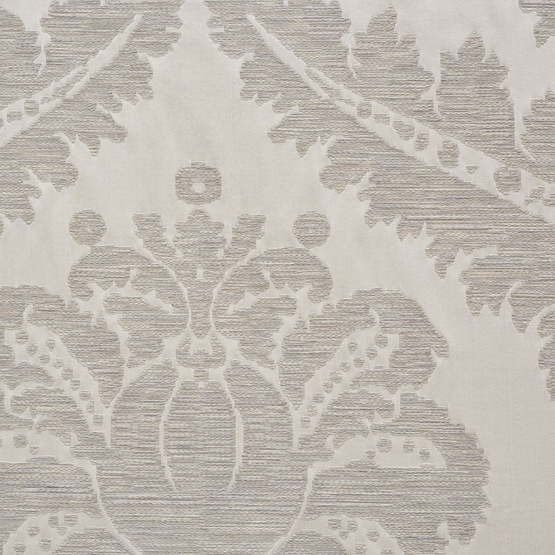 Schumacher Crawford Damask Platinum Fabric 75150