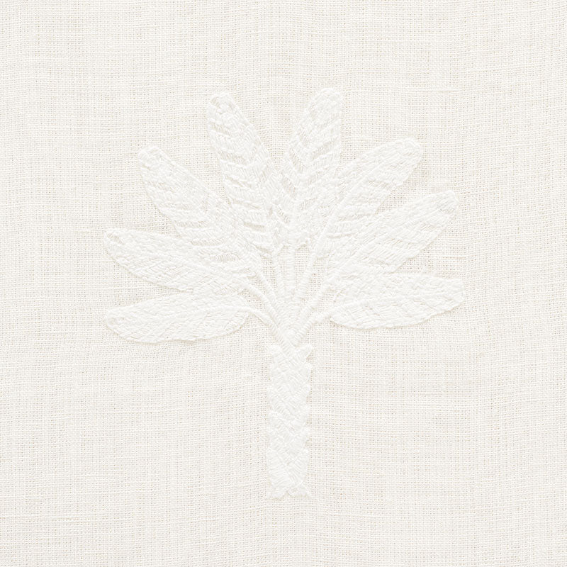 Schumacher Palmetto Beach Embroidery Ivory Fabric 75302