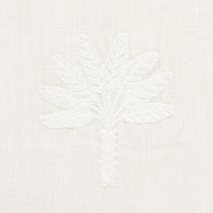 Schumacher Palmetto Beach Embroidery Ivory Fabric Sample 75302