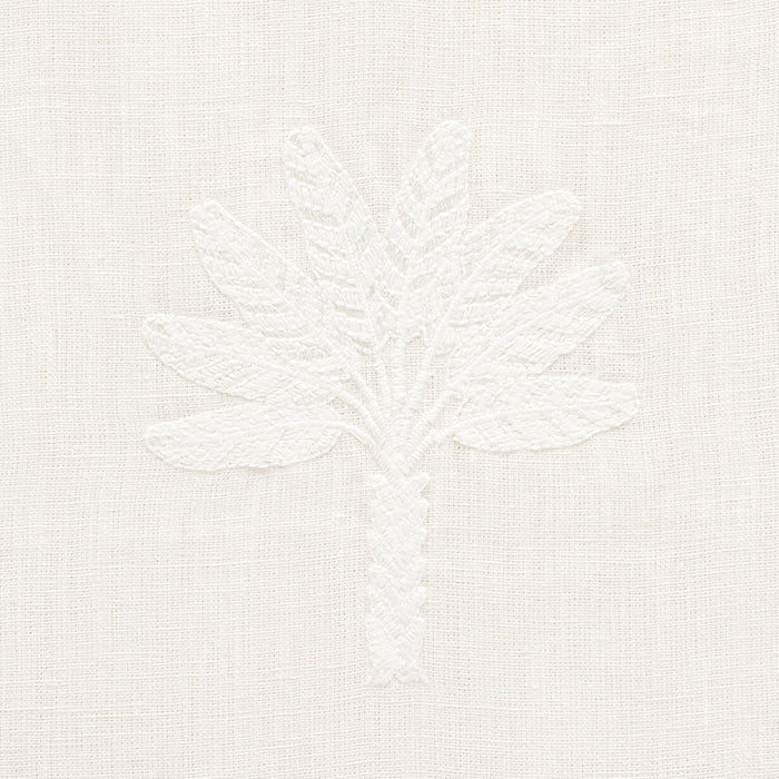 Schumacher Palmetto Beach Embroidery Ivory Fabric 75302