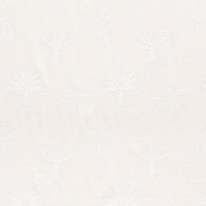 Schumacher Palmetto Beach Embroidery Ivory Fabric 75302