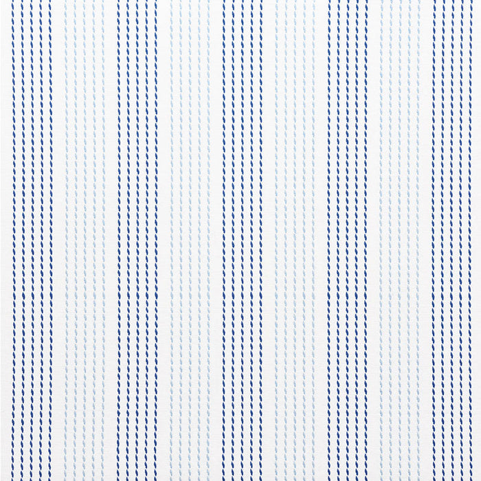 Schumacher Running Stitch Blues Fabric Sample 75320