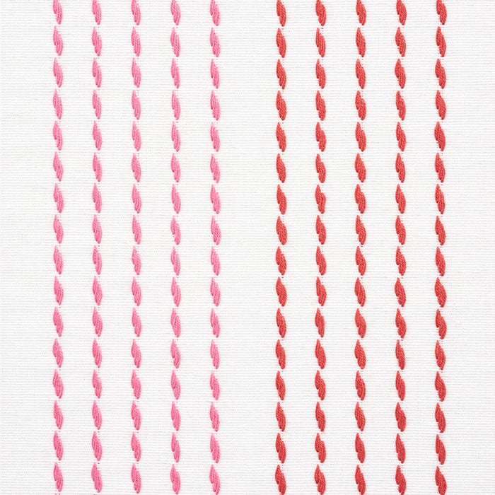 Schumacher Running Stitch Red & Pink Fabric Sample 75321