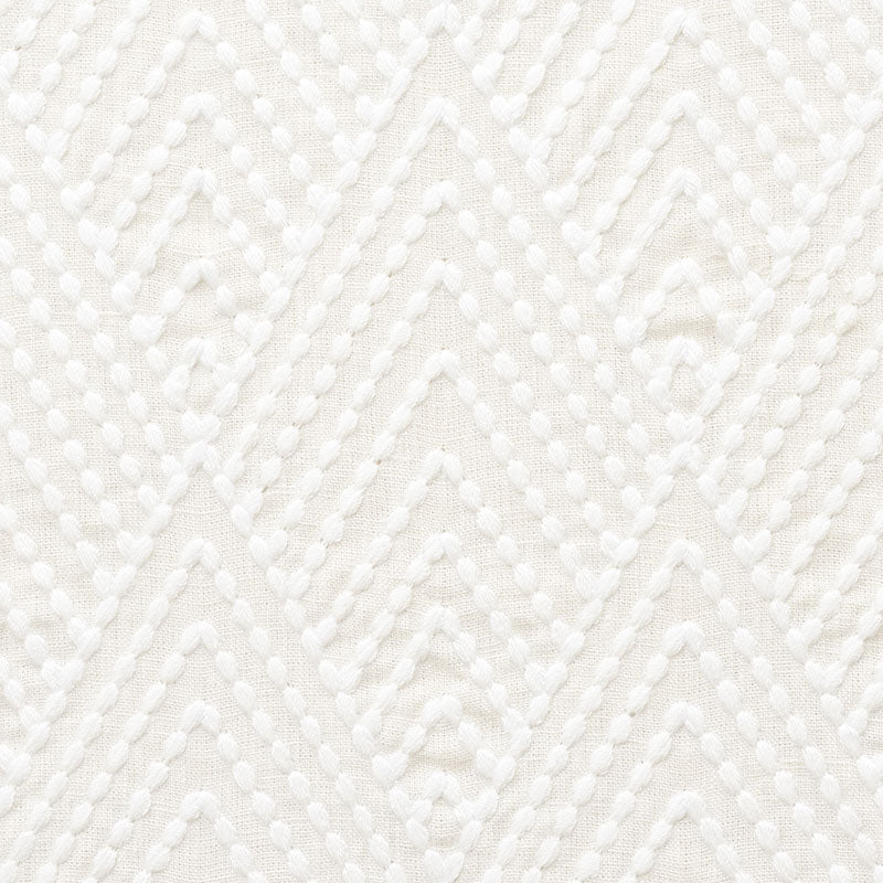 Schumacher Avila Embroidery Ivory Fabric 75373