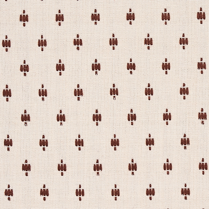 Schumacher Barlow Light Brown On Ivory Fabric 75533