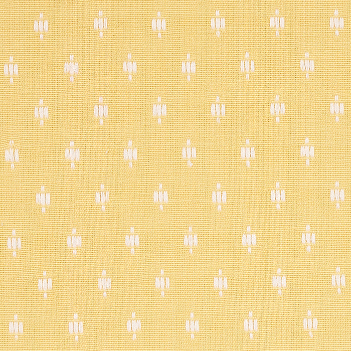 Schumacher Barlow Ivory On Yellow Fabric Sample 75534