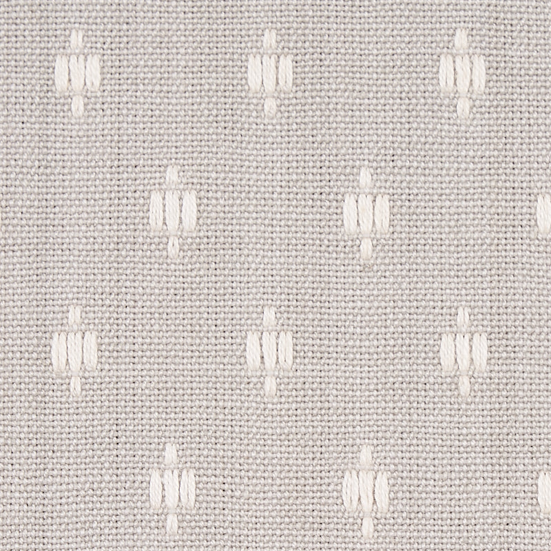 Schumacher Barlow Ivory On Grey Fabric 75535