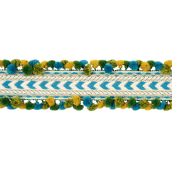 Schumacher Maracana Pom Tape Blue Trim 75655