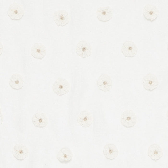 Schumacher Button Flower Sheer Ivory Fabric Sample 75750