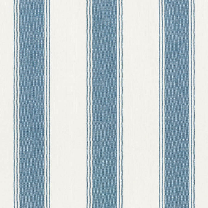 Schumacher Rafe Stripe Marine Fabric Sample 75823