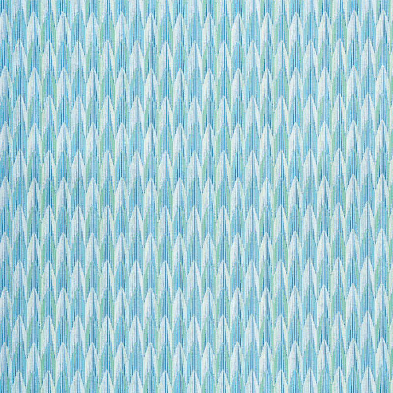 Schumacher Verdant Aqua & Leaf Fabric 75910