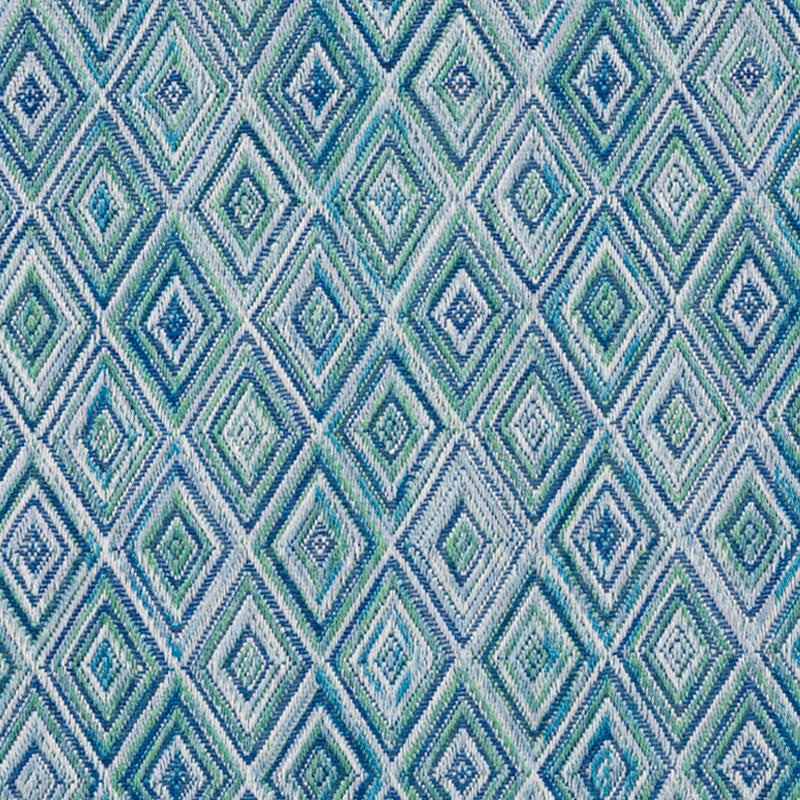 Schumacher Diamond Strie Peacock Fabric 75920