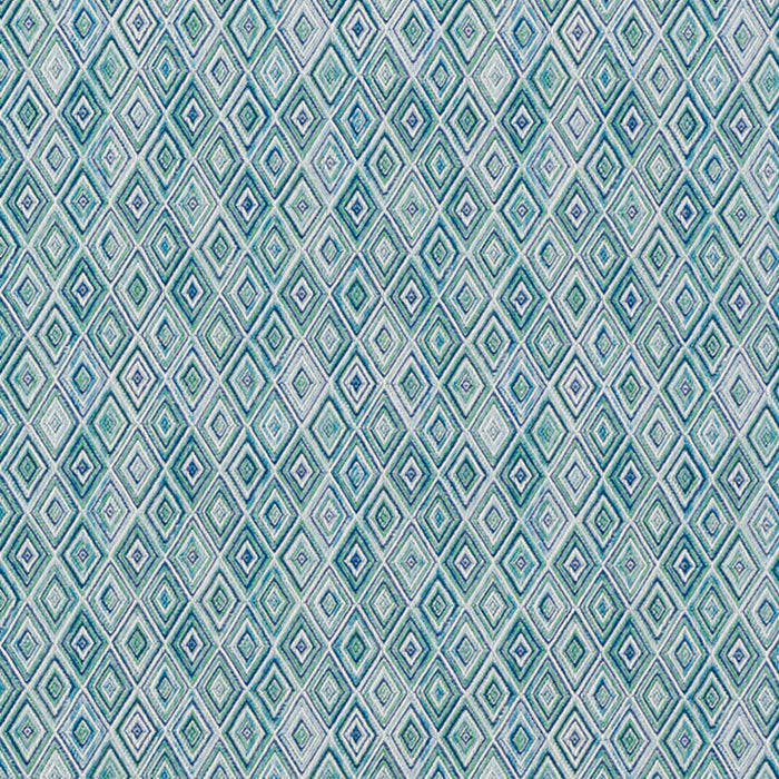 Schumacher Diamond Strie Peacock Fabric Sample 75920