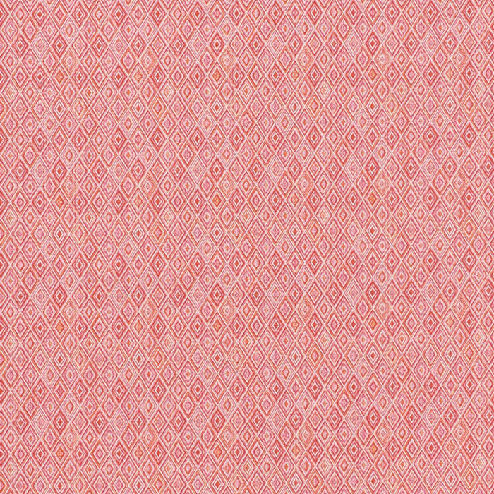 Schumacher Diamond Strie Pink & Orange Fabric Sample 75922