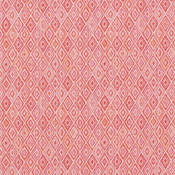 Schumacher Diamond Strie Pink & Orange Fabric Sample 75922