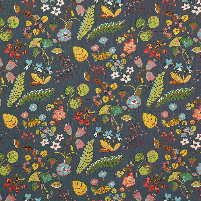 Schumacher Botanica Indoor/Outdoor Charcoal Fabric Sample 75941