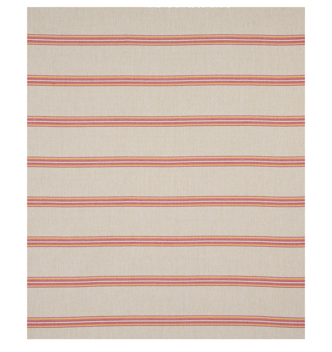 Schumacher Garden Stripe Indoor/Outdoor Red Fabric Sample 75974