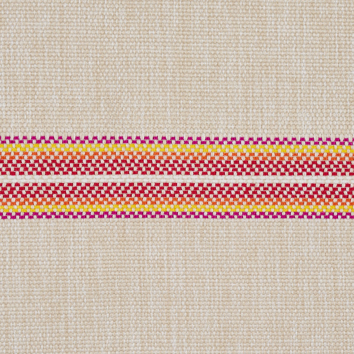 Schumacher Garden Stripe Indoor/Outdoor Red Fabric Sample 75974