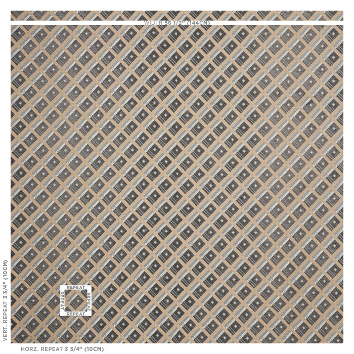 Schumacher Legrad Argyle Charcoal Fabric Sample 76011