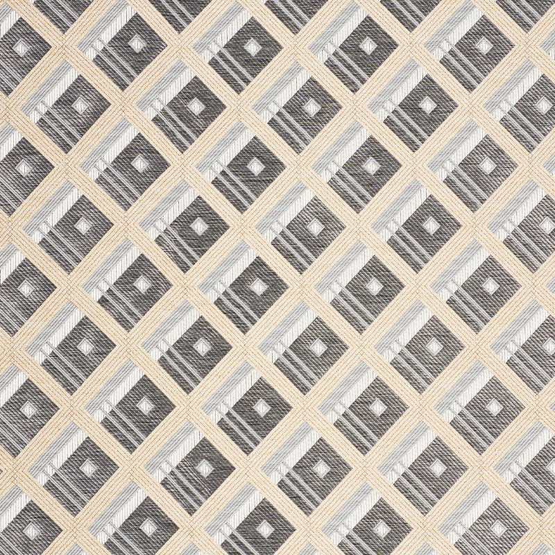 Schumacher Legrad Argyle Charcoal Fabric 76011