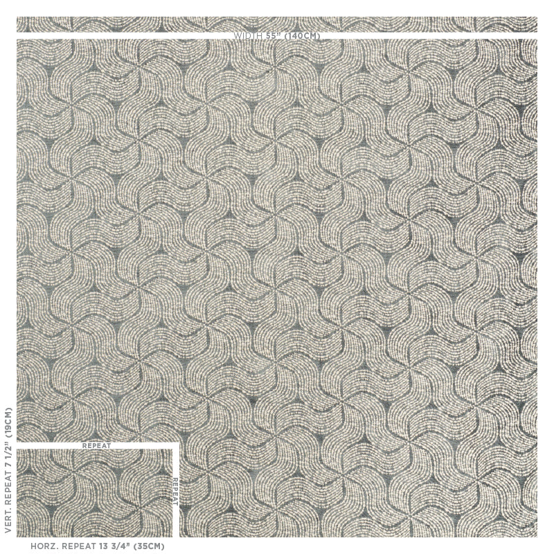 Schumacher Fiador Charcoal Fabric Sample 76051