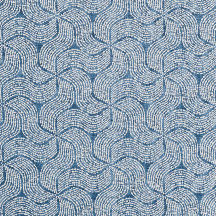 Schumacher Fiador Blue Fabric Sample 76052