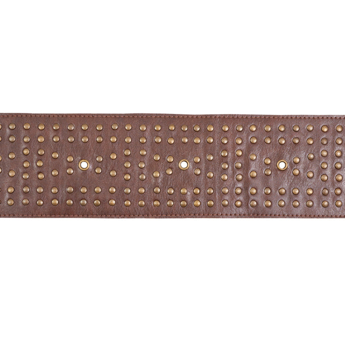 Schumacher Studded Leather Trim Brown Trim 76091