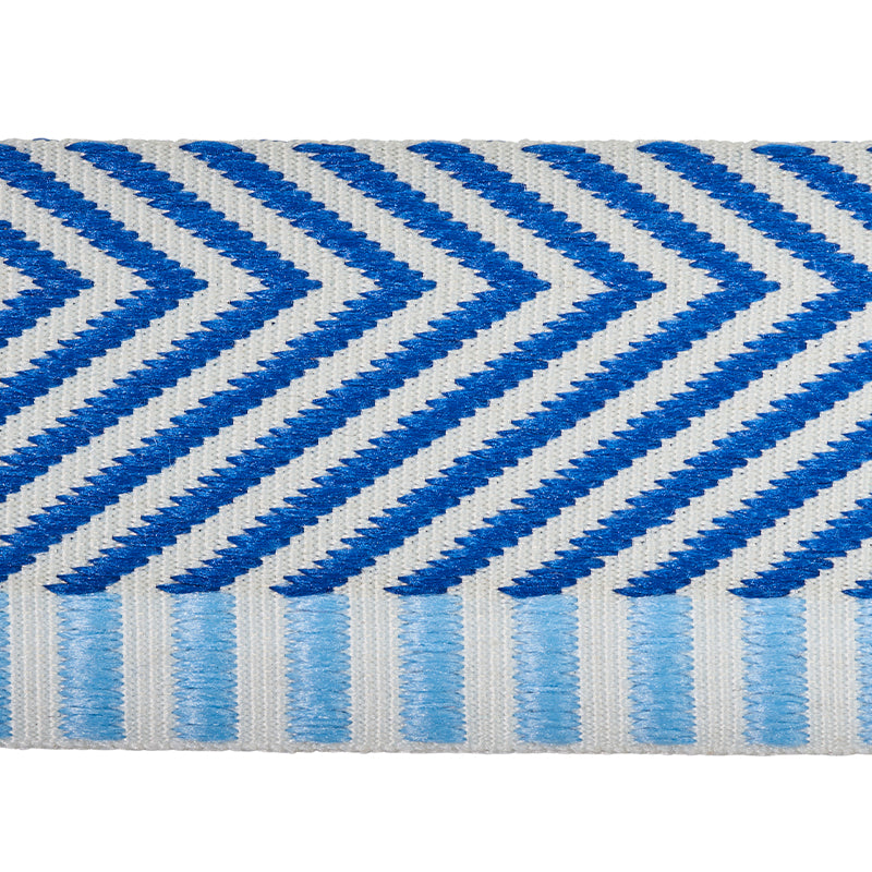 Schumacher Chevron Twill Tape Blue Trim 76113