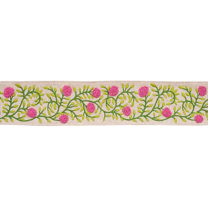 Schumacher Ashoka Tape Orchid & Green Trim 76295