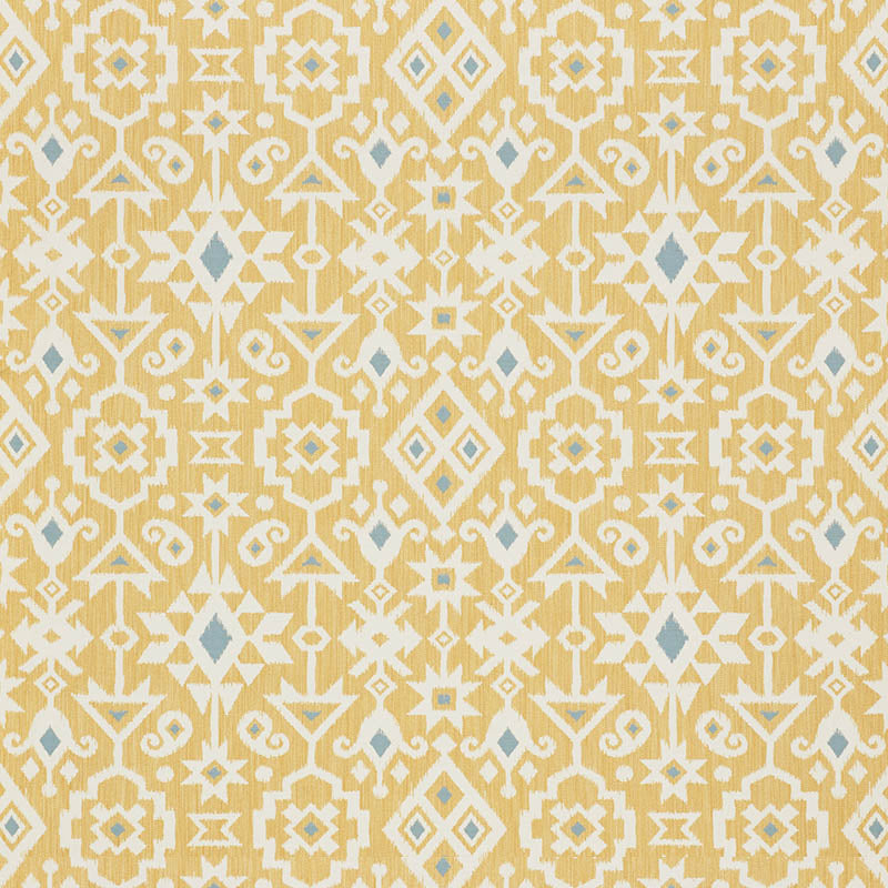 Schumacher Crusoe Ikat Yellow Fabric 76523