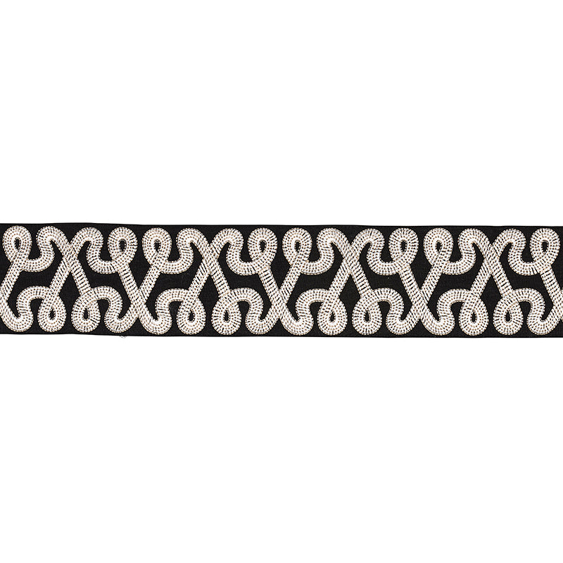 Schumacher Freeform Embroidered Tape Black Trim 76733