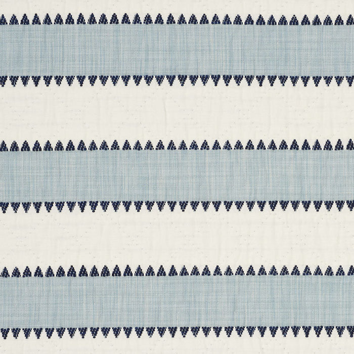 Schumacher Isolde Stripe Sky Fabric Sample 76750