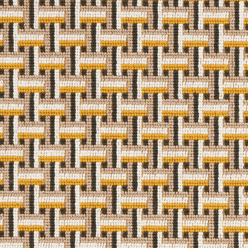 Schumacher Saxon Epingle Ochre Fabric 76972