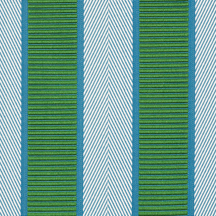 Schumacher Ribbon Stripe Emerald Fabric Sample 77100