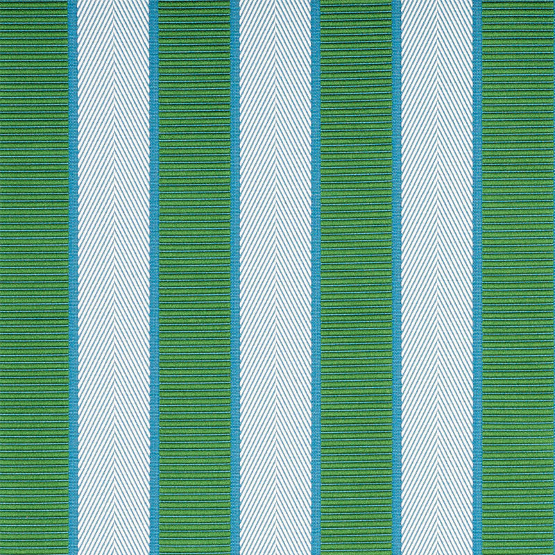 Schumacher Ribbon Stripe Emerald Fabric 77100