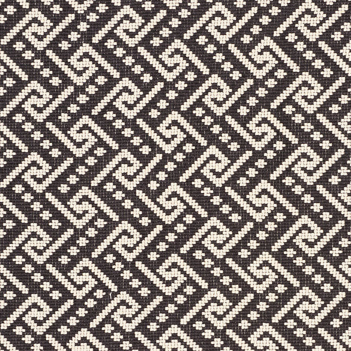 Schumacher Ionic Weave Black Fabric Sample 77122