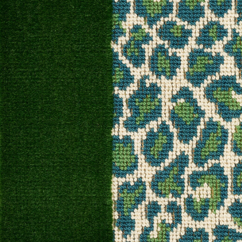 Schumacher Guepard Stripe Velvet Emerald Fabric Sample 77141