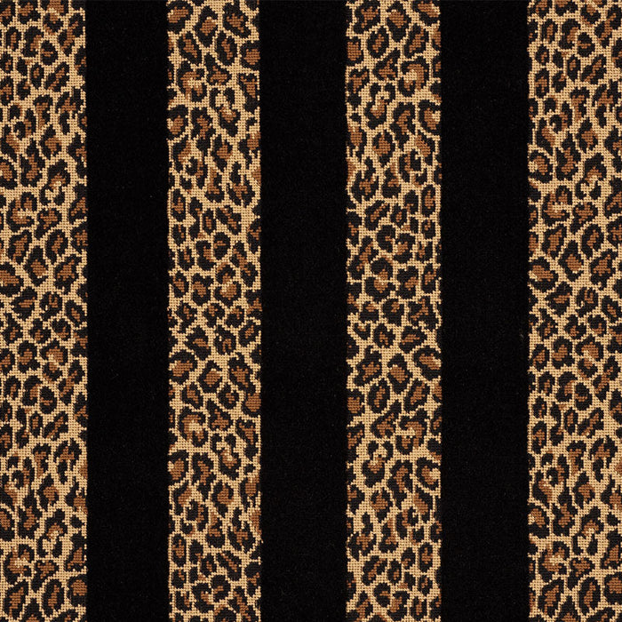 Schumacher Guepard Stripe Velvet Black Fabric Sample 77142