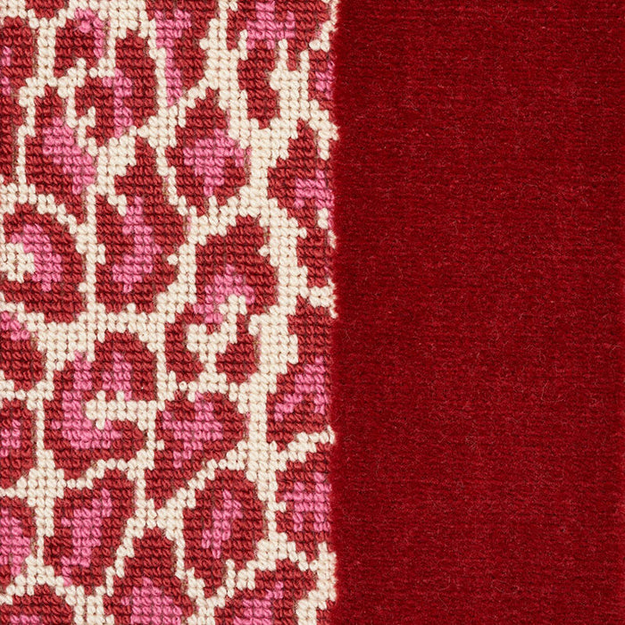 Schumacher Guepard Stripe Velvet Red Fabric Sample 77143