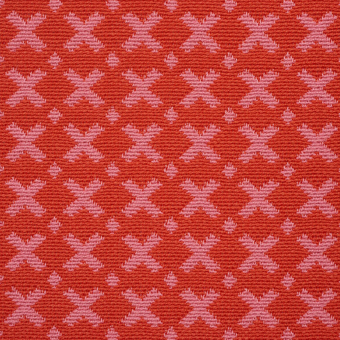 Schumacher Elias Pink & Red Fabric Sample 77201