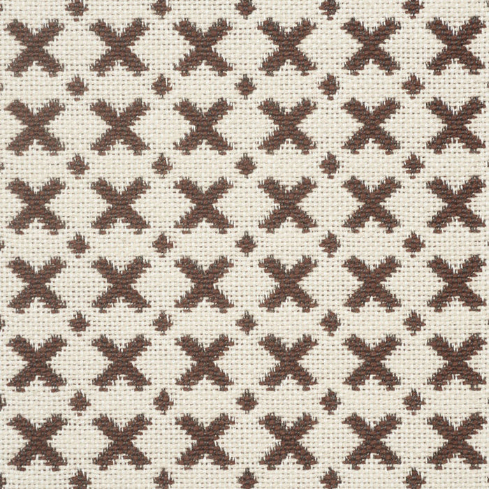 Schumacher Elias Brown & Ecru Fabric Sample 77202