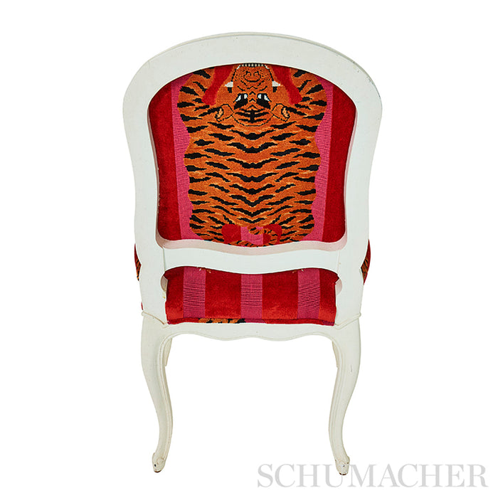 Schumacher Jokhang Tiger Velvet Red & Pink Fabric Sample 77231