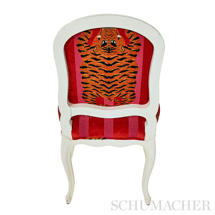 Schumacher Jokhang Tiger Velvet Red & Pink Fabric 77231