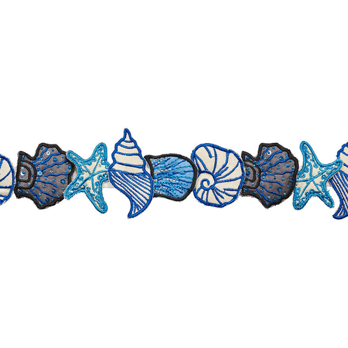 Schumacher Sea Treasures Tape Blue Trim 77260