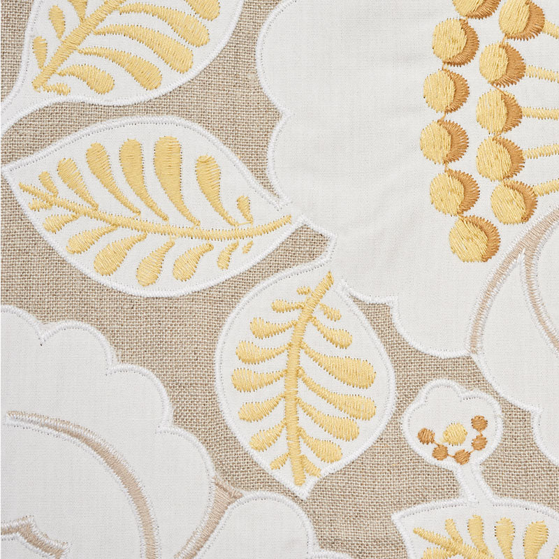 Schumacher Jackie Applique Embroidery Natural Fabric 77300