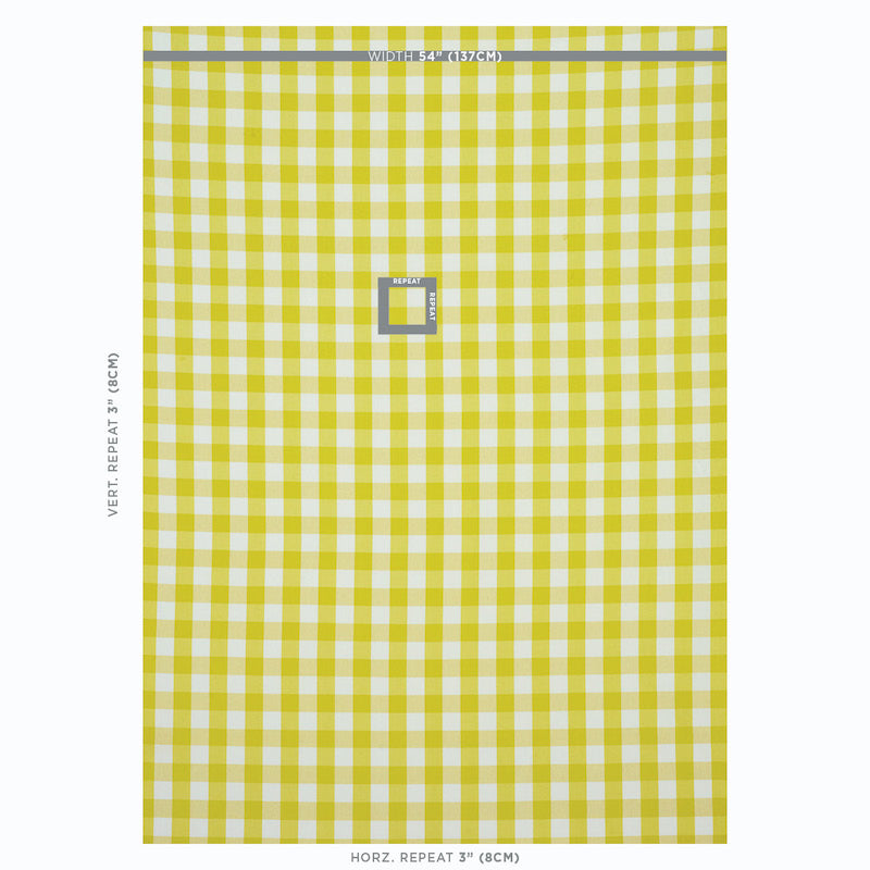 Schumacher Camden Cotton Check Yellow Fabric 77320