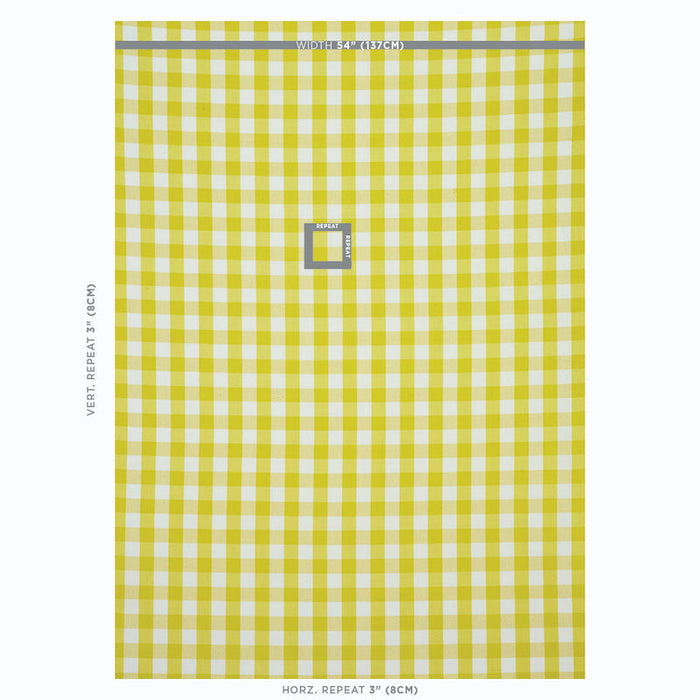 Schumacher Camden Cotton Check Yellow Fabric Sample 77320